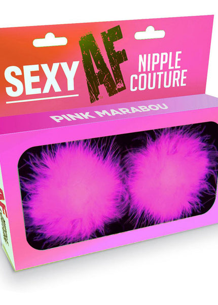 Sexy AF - Nipple Couture Pink Marabou - Pink Marabou Reuseable Nipple Pasties