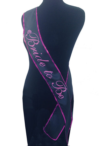 Bride-To-Be Sash - Black Hens Party Sash