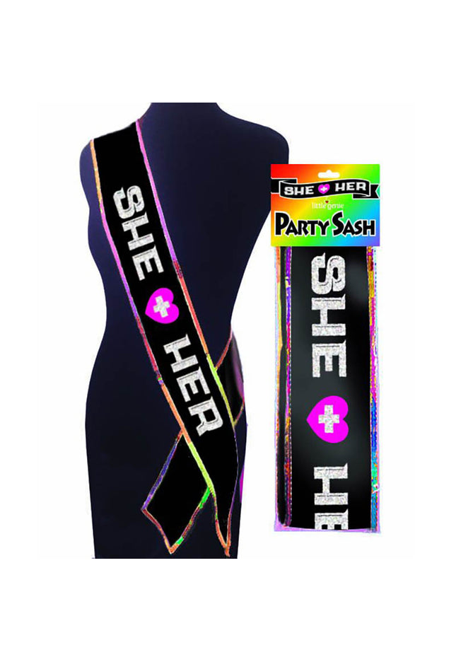 She + Her Party Sash - Novelty Party Sash