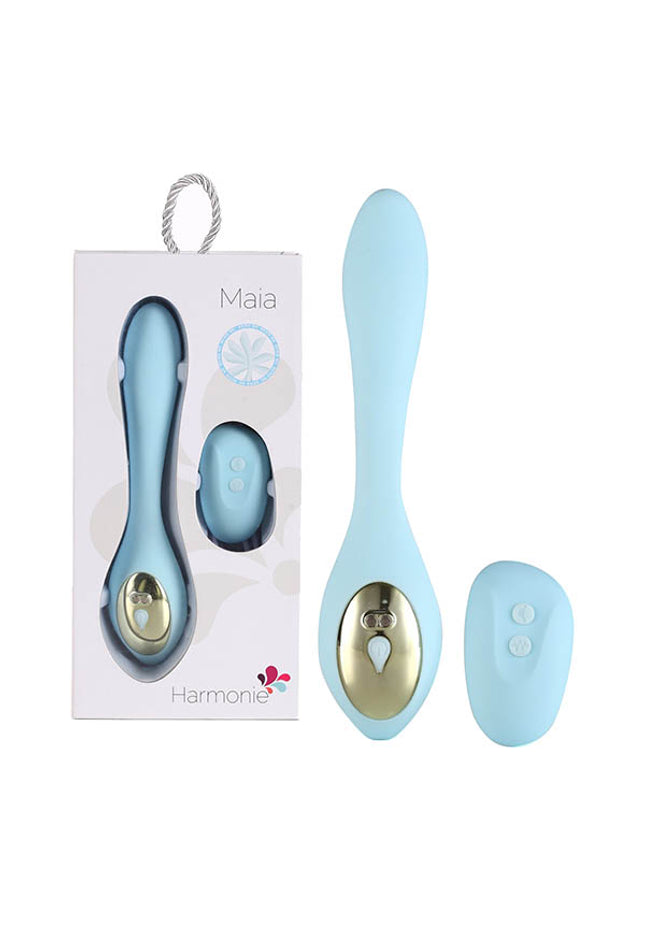 Maia Harmonie - Baby Blue - Baby Blue 21.6 cm USB Rechargeable Vibrator with Wireless Remote