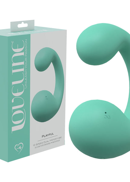 LOVELINE Playful - Green - Green 8.5 cm Dual Vibrator