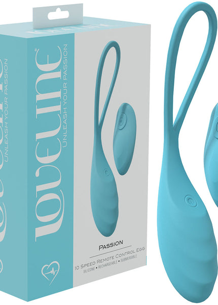 LOVELINE Passion - Blue - Blue USB Rechargeable Vibrating Egg with Wireless Remote