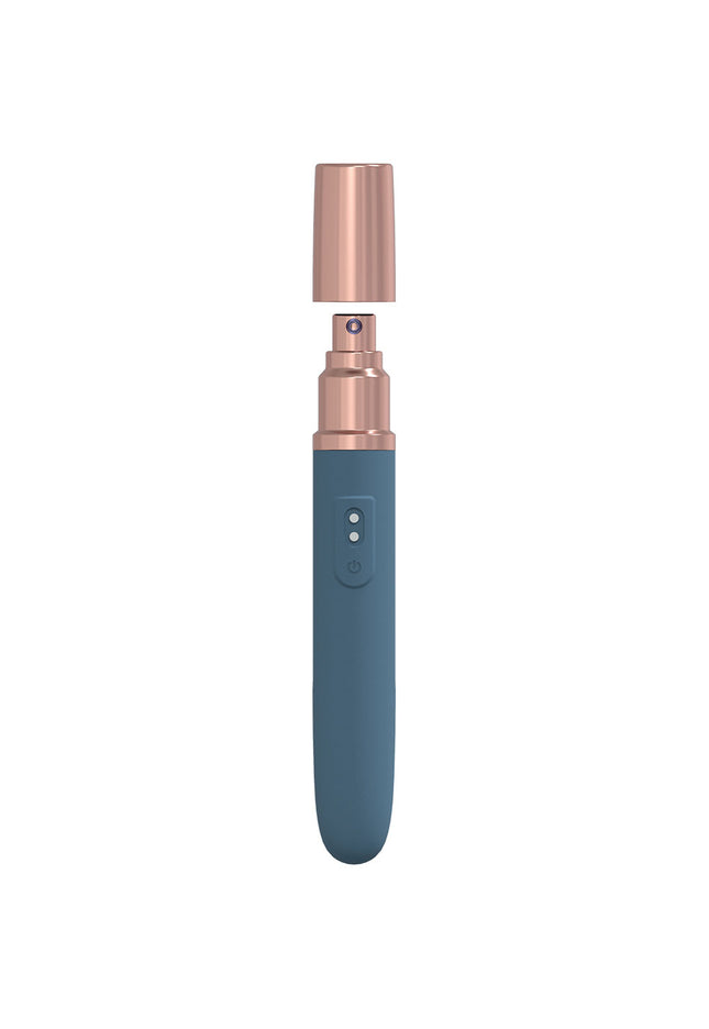 LOVELINE The Traveler - Blue - Blue 17.6 cm USB Rechargeable Vibrator with Lube Applicator