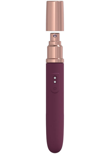 LOVELINE The Traveler - Burgundy - Burgundy 17.6 cm USB Rechargeable Vibrator with Lube Applicator