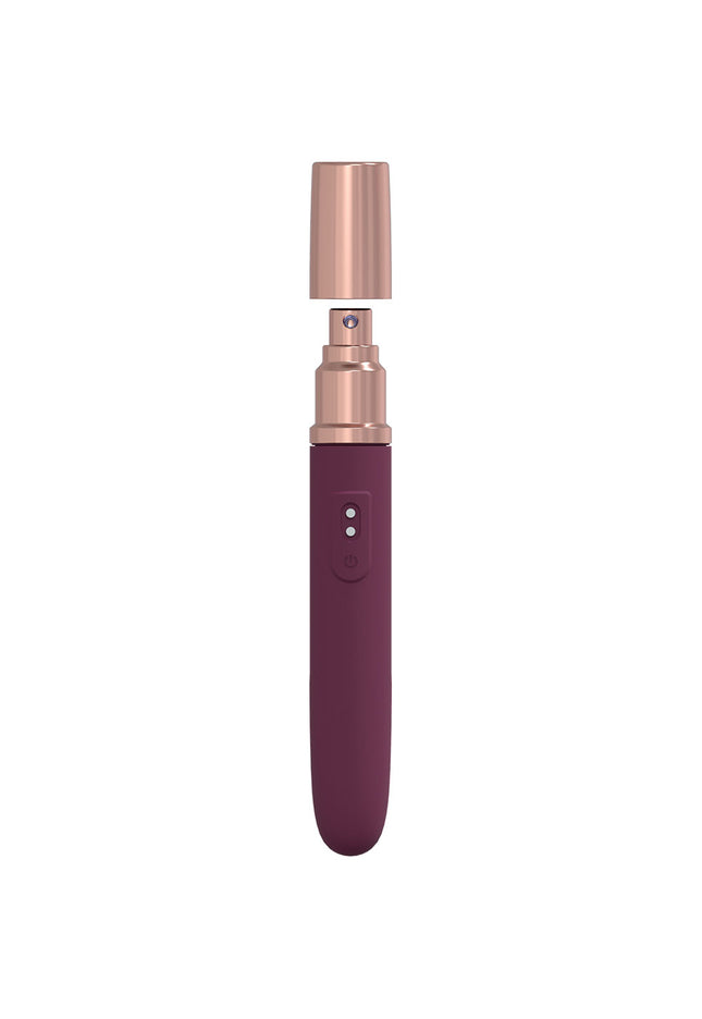LOVELINE The Traveler - Burgundy - Burgundy 17.6 cm USB Rechargeable Vibrator with Lube Applicator