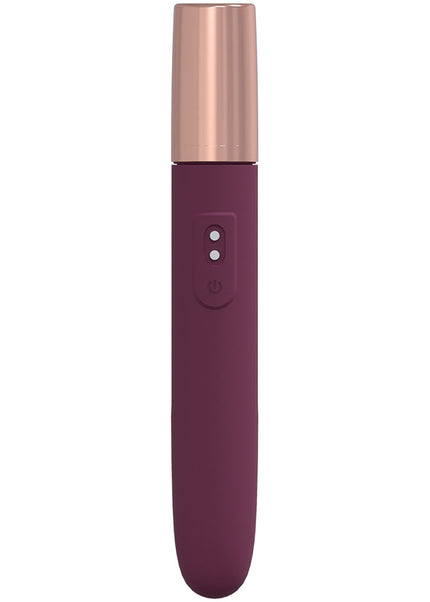 LOVELINE The Traveler - Burgundy - Burgundy 17.6 cm USB Rechargeable Vibrator with Lube Applicator