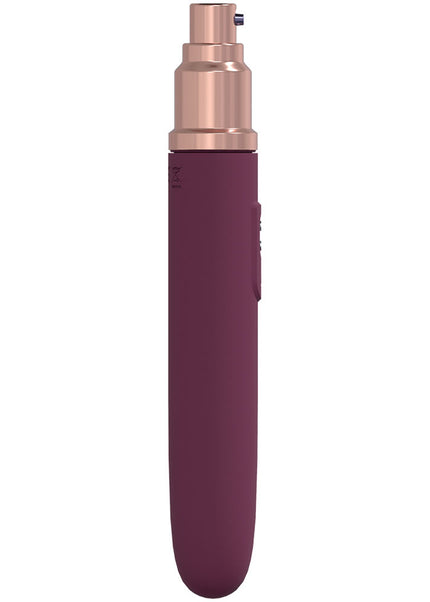 LOVELINE The Traveler - Burgundy - Burgundy 17.6 cm USB Rechargeable Vibrator with Lube Applicator