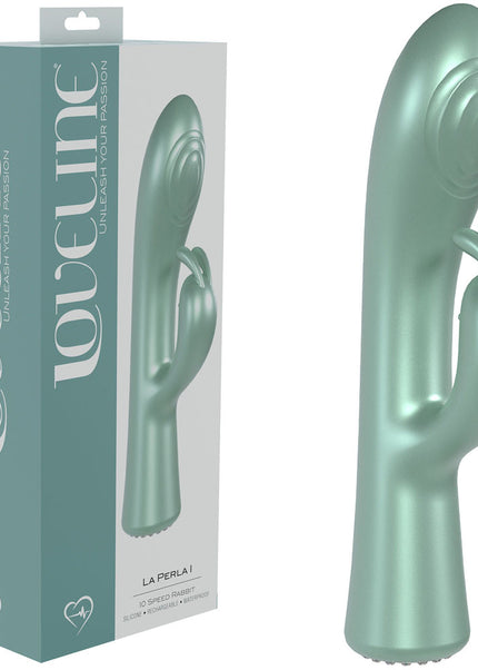 LOVELINE La Perla I - Green - Pearlescent Green 19.2 cm USB Rechargeable Rabbit Vibrator