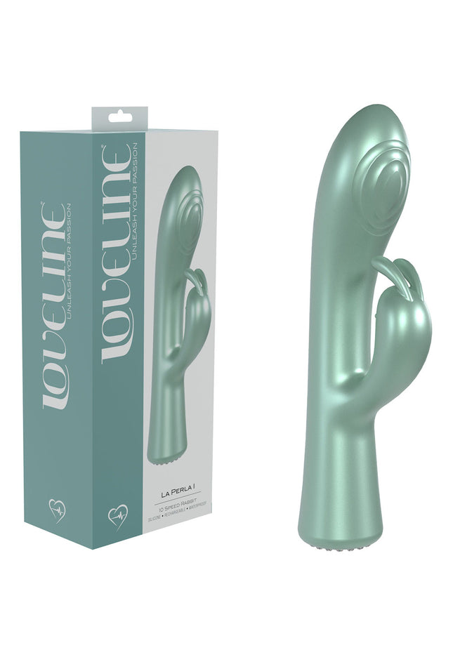 LOVELINE La Perla I - Green - Pearlescent Green 19.2 cm USB Rechargeable Rabbit Vibrator