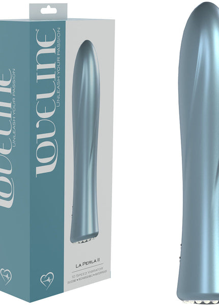 LOVELINE La Perla II - Blue - Pearlescent Blue 19.2 cm USB Rechargeable Vibrator