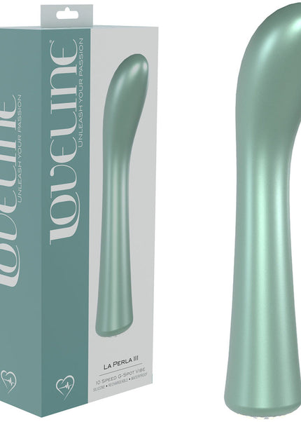 LOVELINE La Perla III - Green - Pearlescent Green 19.2 cm USB Rechargeable Vibrator