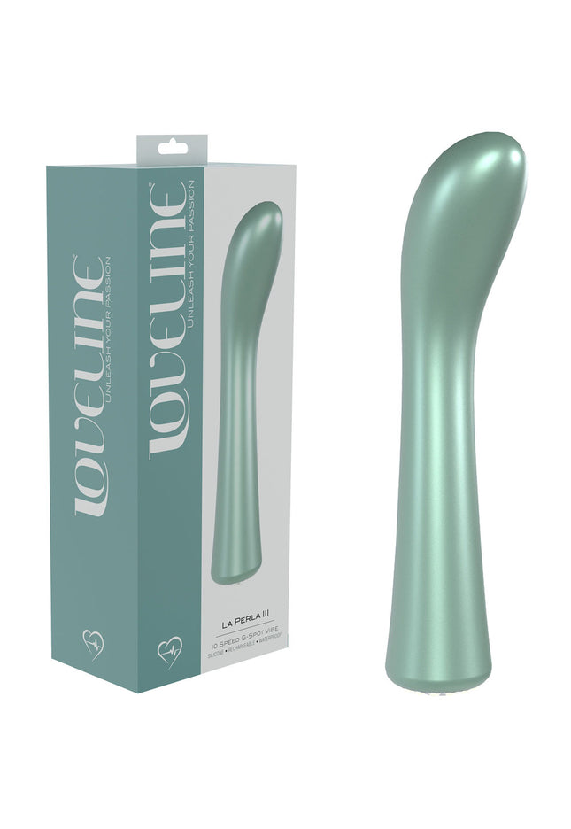 LOVELINE La Perla III - Green - Pearlescent Green 19.2 cm USB Rechargeable Vibrator