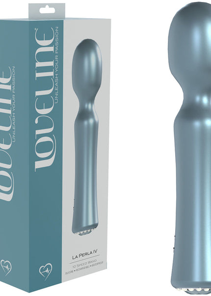 LOVELINE La Perla IV - Blue - Pearlescent Blue 19.2 cm USB Rechargeable Massage Wand