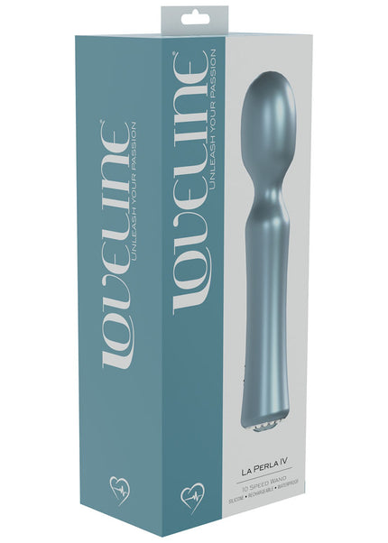LOVELINE La Perla IV - Blue - Pearlescent Blue 19.2 cm USB Rechargeable Massage Wand