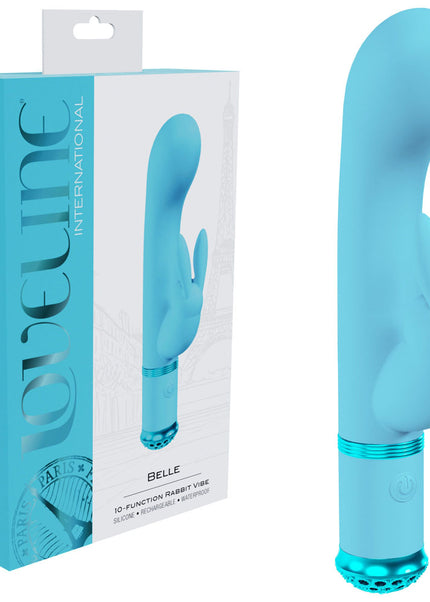 LOVELINE Belle - Blue - Blue 15.6 cm USB Rechargeable Rabbit VIbrator