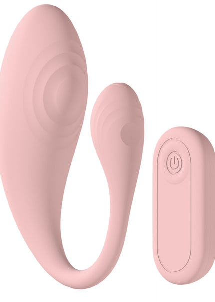 LOVELINE Wave - Pink USB Rechargeable C-Shaped Vibrator with Remote