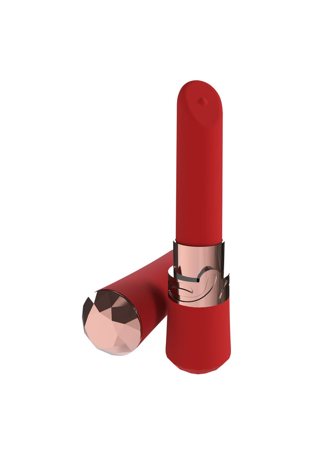 LOVELINE Dahlia - Red - Red 12.5 cm USB Rechargeable Lipstick Vibrator