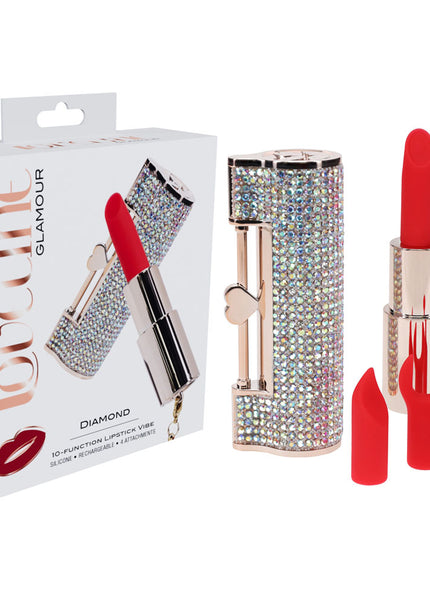 LOVELINE Diamond - Red - Red 8.3 cm USB Rechargeable Lipstick Vibrator