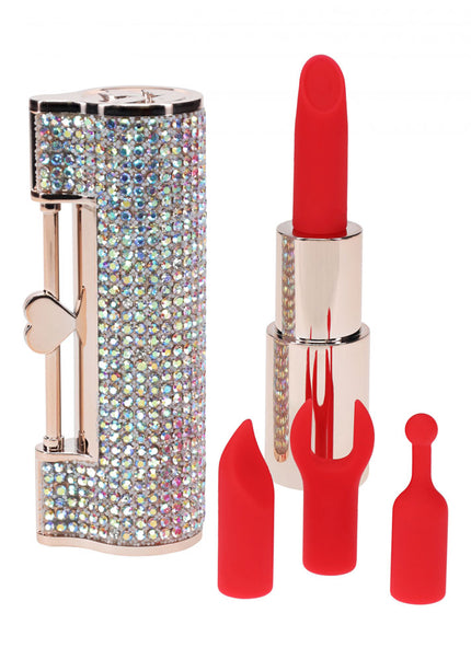 LOVELINE Diamond - Red - Red 8.3 cm USB Rechargeable Lipstick Vibrator