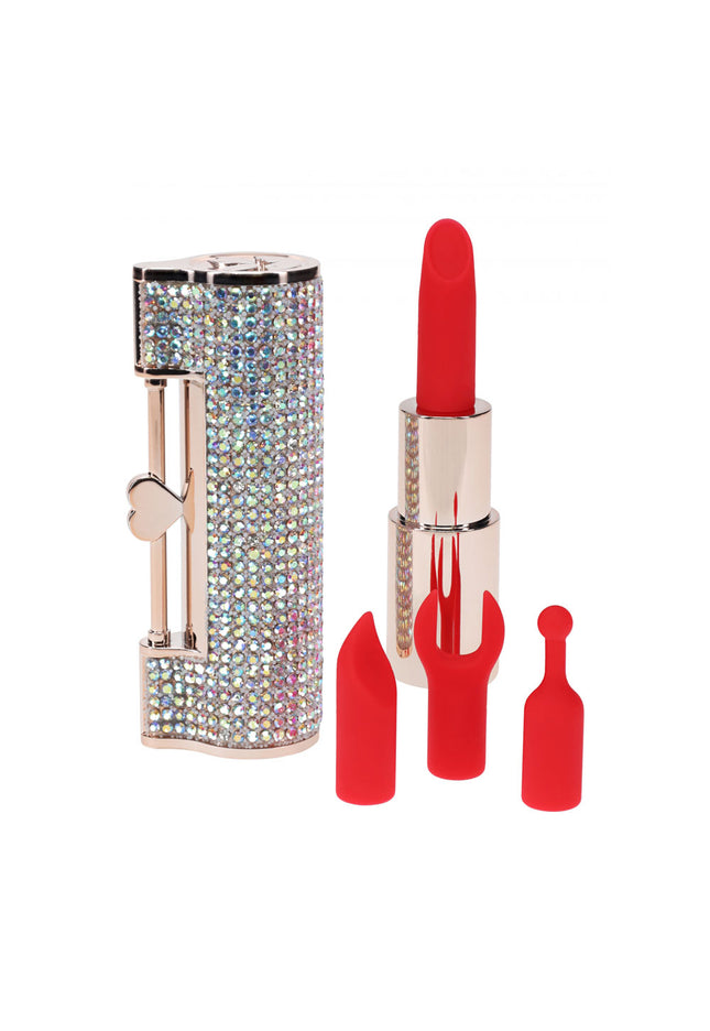 LOVELINE Diamond - Red - Red 8.3 cm USB Rechargeable Lipstick Vibrator