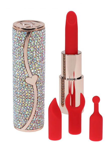 LOVELINE Sparkle - Red 8.3 cm USB Rechargeable Lipstick Vibrator