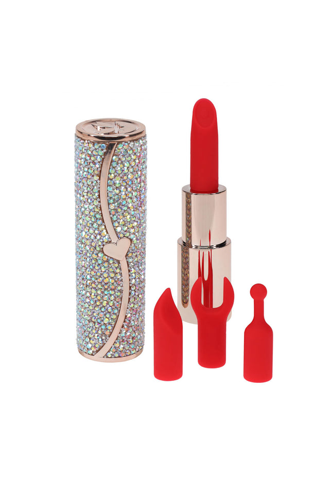 LOVELINE Sparkle - Red 8.3 cm USB Rechargeable Lipstick Vibrator