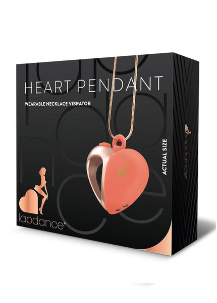 LAPDANCE Heart Pendant Wearable Necklace Vibrator - Pink/Rose Gold USB Rechargeable Necklace Vibrator