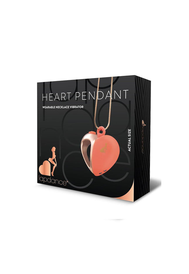 LAPDANCE Heart Pendant Wearable Necklace Vibrator - Pink/Rose Gold USB Rechargeable Necklace Vibrator