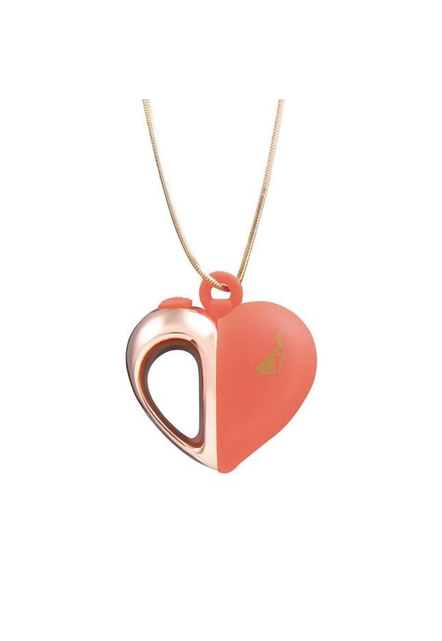 LAPDANCE Heart Pendant Wearable Necklace Vibrator - Pink/Rose Gold USB Rechargeable Necklace Vibrator