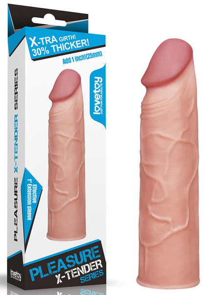 Pleasure X-Tender 1'' Sleeve - Flesh 2.54 cm (1'') Penis Extension Sleeve
