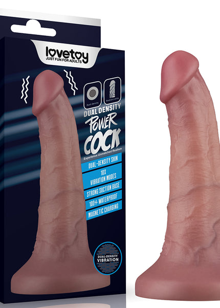 Dual Density Power Cock - 6 Inch Flesh - Flesh 16 cm USB Rechargeable Vibrating Dong