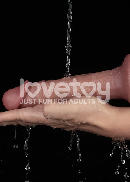 Dual Density Power Cock - 8 Inch Flesh - Flesh 20 cm USB Rechargeable Vibrating Dong