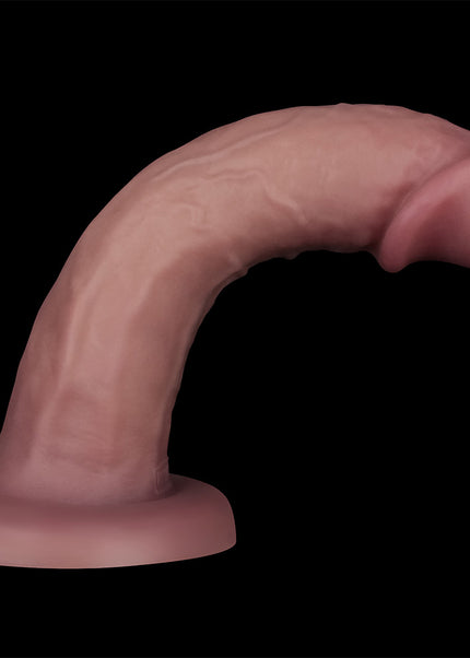 Dual Density Power Cock - 8 Inch Flesh - Flesh 20 cm USB Rechargeable Vibrating Dong