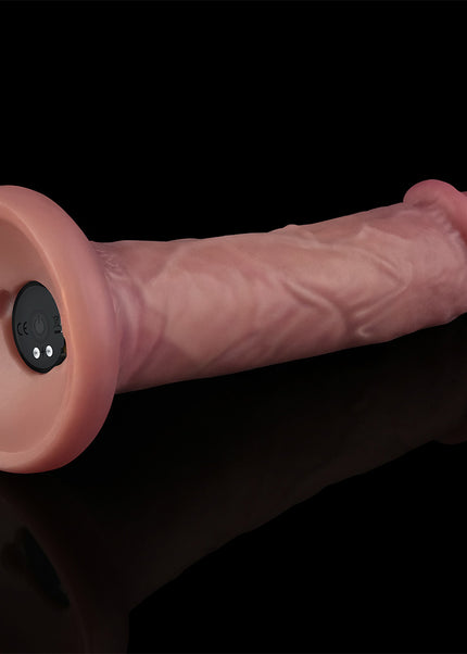 Dual Density Power Cock - 8 Inch Flesh - Flesh 20 cm USB Rechargeable Vibrating Dong