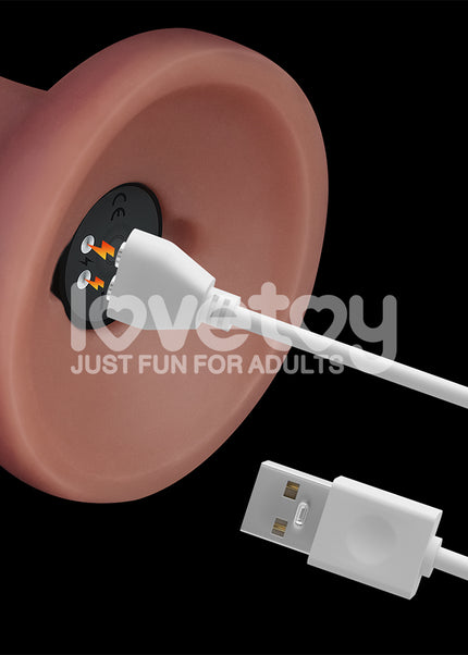 Dual Density Power Cock - 8 Inch Flesh - Flesh 20 cm USB Rechargeable Vibrating Dong