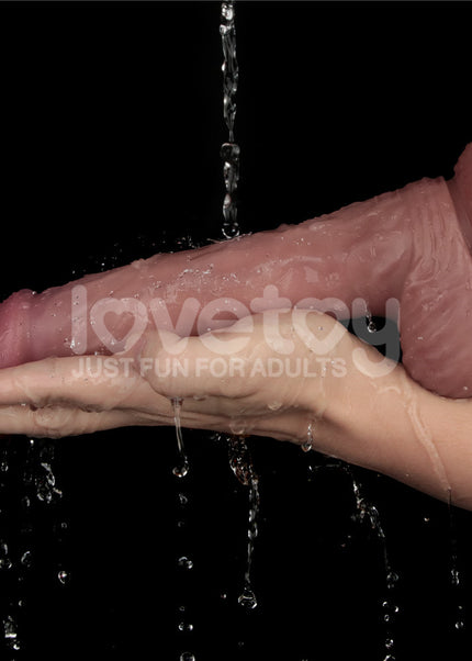 Dual Density Power Cock - 9 Inch Flesh - Flesh 23 cm USB Rechargeable Vibrating Dildo