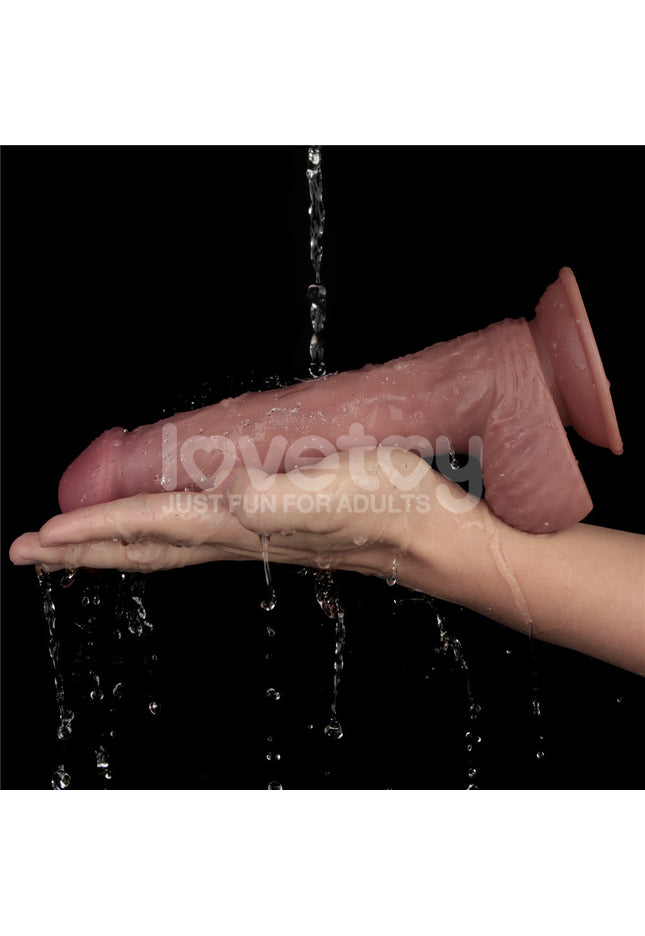 Dual Density Power Cock - 9 Inch Flesh - Flesh 23 cm USB Rechargeable Vibrating Dildo