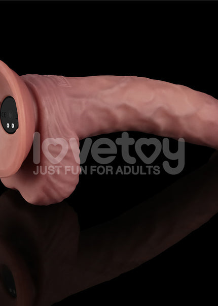 Dual Density Power Cock - 9 Inch Flesh - Flesh 23 cm USB Rechargeable Vibrating Dildo