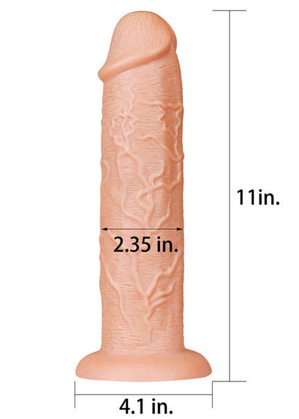 King Size 11'' Realistic Dildo - Flesh 28 cm Dong