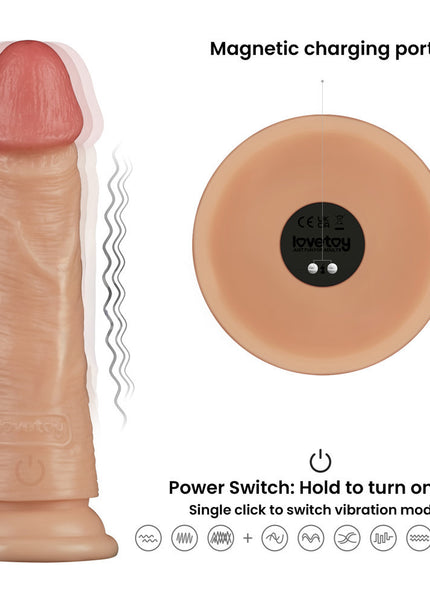 7 Inch Power Basics - Flesh 18 cm USB Rechargeable Vibrating Dong