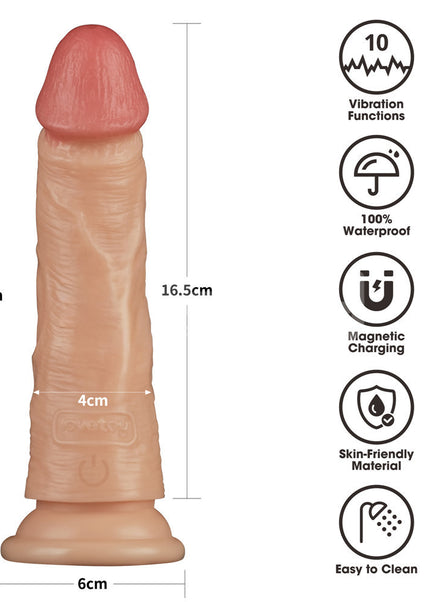 7 Inch Power Basics - Flesh 18 cm USB Rechargeable Vibrating Dong