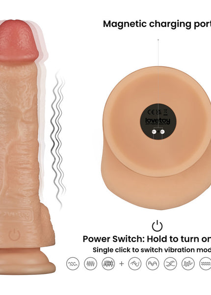 8 Inch Power Basics - Flesh 20 cm USB Rechargeable Vibrating Dong