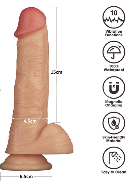 8 Inch Power Basics - Flesh 20 cm USB Rechargeable Vibrating Dong