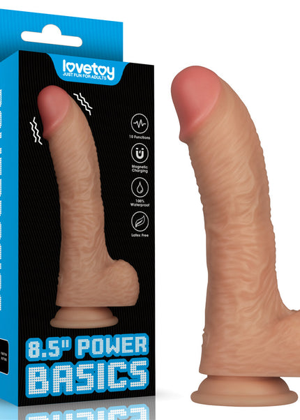 8.5 Inch Power Basics - Flesh 21.6 cm USB Rechargeable Vibrating Dong