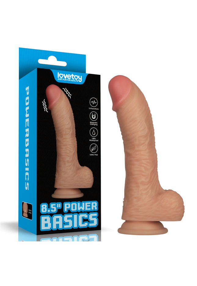 8.5 Inch Power Basics - Flesh 21.6 cm USB Rechargeable Vibrating Dong