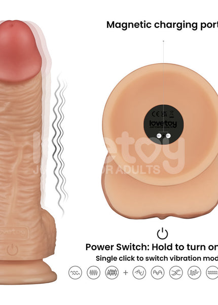 8.5 Inch Power Basics - Flesh 21.6 cm USB Rechargeable Vibrating Dong