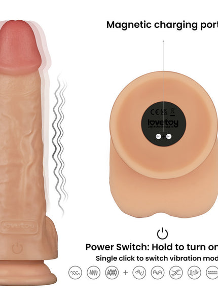 9 Inch Power Basics - Flesh 23 cm USB Rechargeable Vibrating Dong
