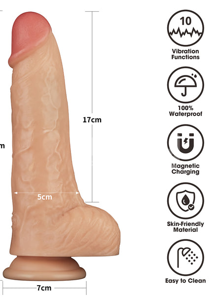 9 Inch Power Basics - Flesh 23 cm USB Rechargeable Vibrating Dong