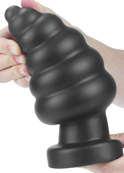 King Sized 7'' Vibrating Anal Cracker - Black 17.8 cm XL Vibrating Butt Plug