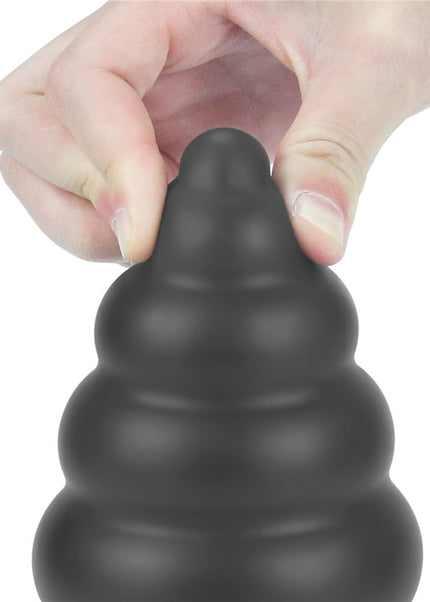 King Sized 7'' Vibrating Anal Cracker - Black 17.8 cm XL Vibrating Butt Plug